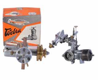 83 A collection of six model aircraft engines, to include a scratch built diesel 4cc water cooled engine, ED