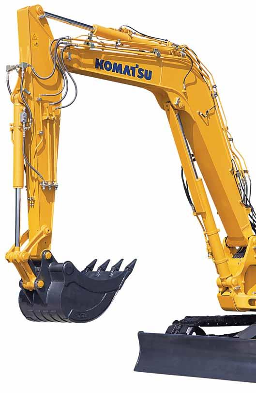 Walk-Around The new PC88MR-8 compact midi-excavator is the result of the competence and technology that Komatsu has acquired over the past 80 years.