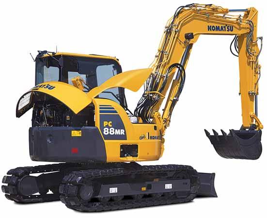 Easy Maintenance Excellent serviceability Komatsu designed the PC88MR-8 with an easy access to all service points.