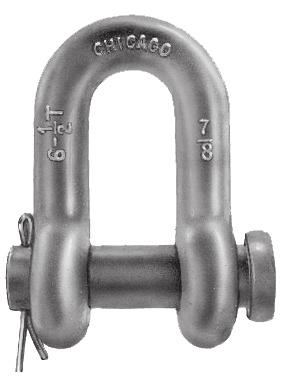 DROP FORGED CHAIN SHACKLES Size, workg load, and trademark are permanently marked on all shackles. All shackles and ps are heat treated. Loads are based on a safety factor of 6 to 1.