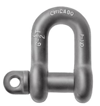 Shackles Meet Performance Requirements of Federal Specifications RR-C-271D Type IVB* Workg Cha Round P Screw P Safety Estimated Load Inside O.D. P or Limit Size Width Tol. Length Tol. Eyes Bolt Dia.