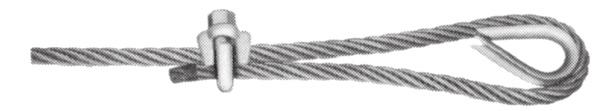 Should be used heavy duty applications Hot Galvanized U-Bolt Dimensions Rope Size A B C T 1/8" 23460 3 12-24 3/4" 9/32" 1/2" 6.
