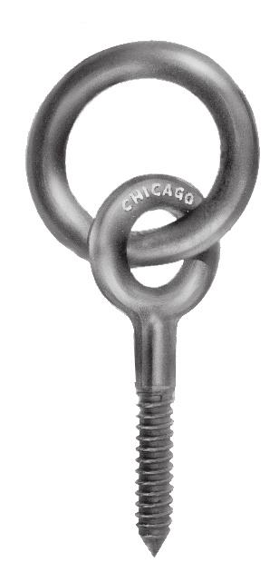 DROP FORGED *RING BOLTS Rg bolts are only available hot galvanized fish. Eye bolts are drop forged steel; screw thread eye bolt specifications are identical to those shown on the bottom of page 15.