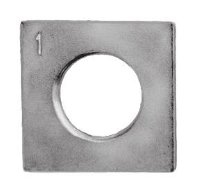 MALLEABLE BEVEL WASHERS Bevelled 2" 12" which is standard for flanges of beams and channels. Available self-colored or hot galvanized fish.