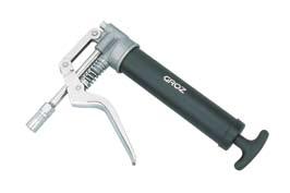 43250 Single hand operated pistol grip grease gun with convenient pull type operating mechanism Textured finish for non-slip grip Capacity: 85gm (3oz)