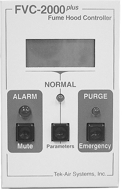Figure 2 - Fume Hood Display Face Audible Alarm Beeper Sounds when face velocity falls outside High or Low setpoints. Normal Green LED will be illuminated during normal hood operation.