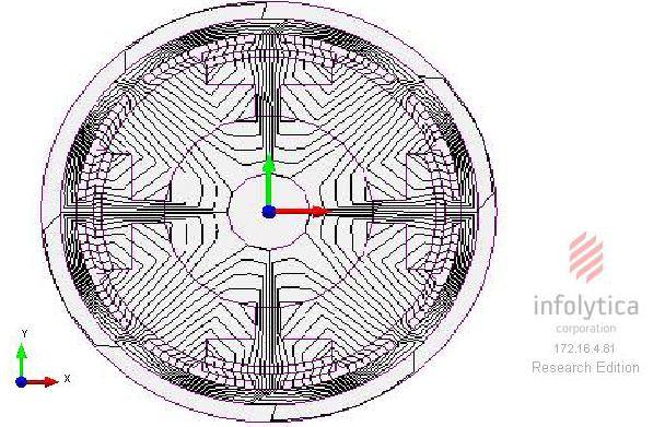 Torque Analysis of Magnetic Spur Gear with Different Configurations 851 Figure1 Flux density distribution in salient pole type spur gear (airgap 1mm, NdFeB) Figure11.