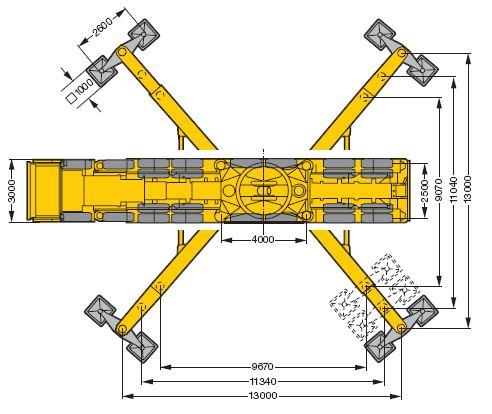 Figure 5: Liebherr LG 1550 Operation Dimentions Liebherr LG 1550 s transport and operation dimensions shall be taken into account while planning site dimensions.