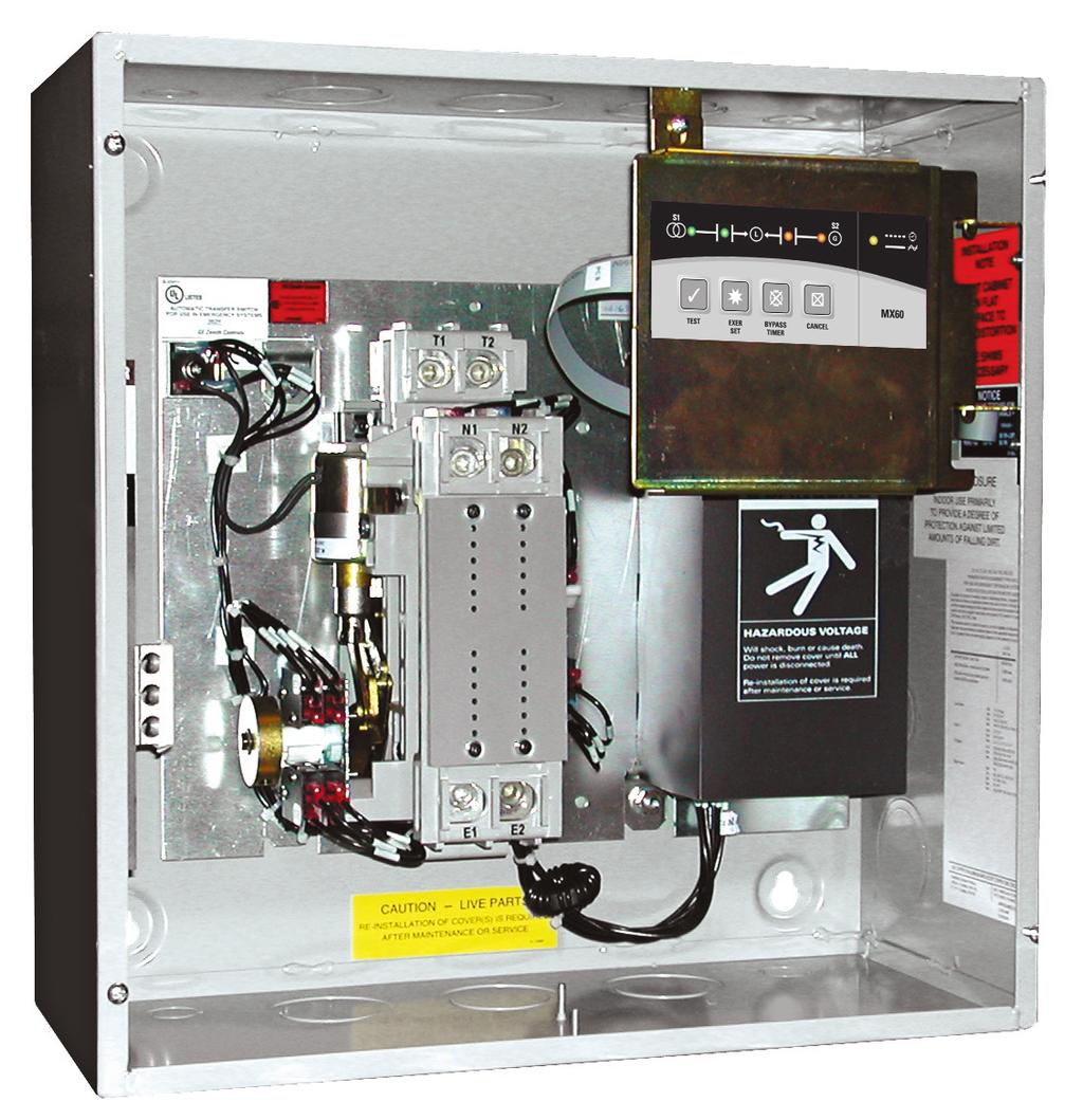GE Energy Digital Energy Zenith ZTX Automatic Transfer Switch GE s Zenith ZTX Series Automatic Transfer Switches are designed for residential and light commercial critical/ non-life safety