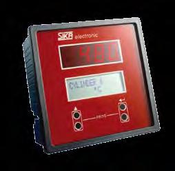 The customer specific text of the selected measuring point is indicated on a 2-line LCD matrix display.