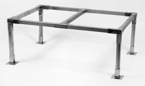 Frame support system Stand system Consisting of square tubes and a number of parts which are used to create a range of different structures.