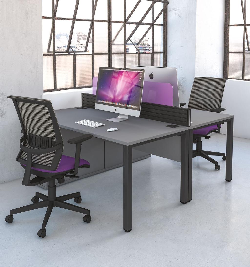introduction Pure desking is a modern take on affordable desking. The individual desks offer the bench impression without restrictions.