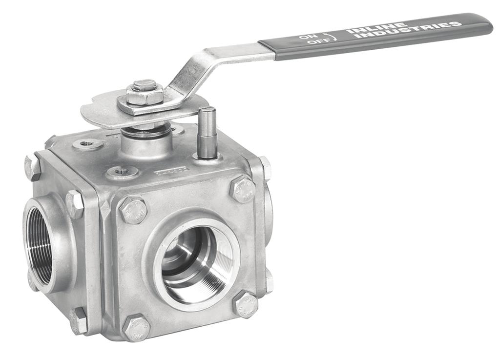 The 505F Series Ball Valve The 505F is a true multi-way stainless steel ball valve with balanced four seat construction.