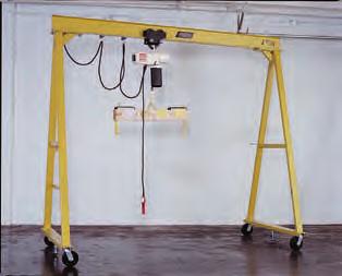 standard to allow for easy mobility of the entire gantry crane High 10 (3 m) under-beam clearance is standard on all units Cable Festoon Kit keeps cables secure during operation of manual