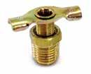 COUPLERS, FITTINGS & FILTERS Swivel Hose Barbs Low Pressure Garden Hose Fittings Orificed Hose Barb Drain Cocks Hex Head Plugs 300 PSI max pressure 210 F max temperature Brass MPT base with steel