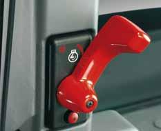 Unlimited power Control lever on the cab door pillar, allowing variation of engine speed. Function for setting a preferred engine speed.