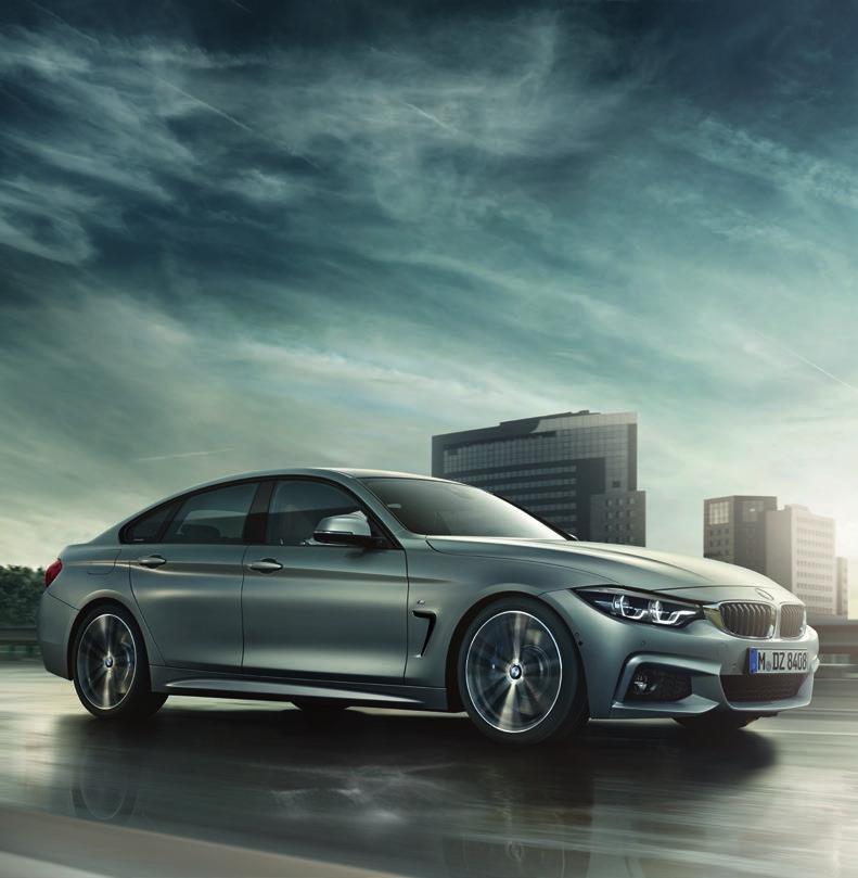 MODEL RANGE. The BMW 4 Series Gran Coupé is available in a variety of engine and model variants, each providing a different level of standard specification.