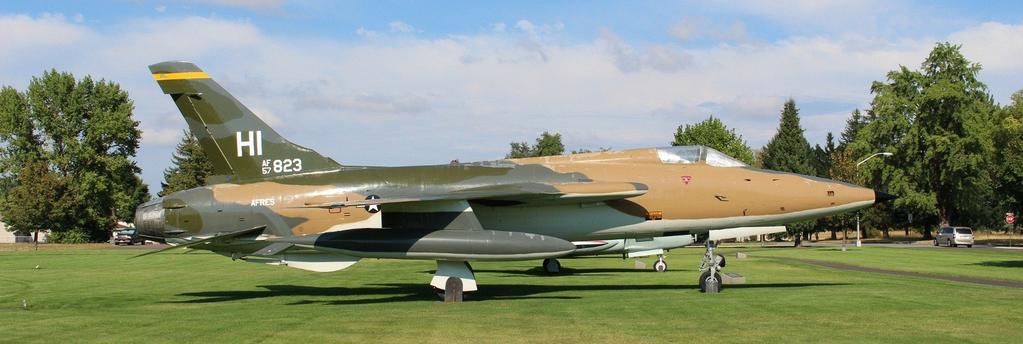 Engines: Continental-Teledyne J69-T-25 turbojets Service Ceiling: 25,000 ft. Max Takeoff Weight: 6,559 Speed: 425 mph. Range: 810 nm. REPUBLIC F-105D THUNDERCHIEF (Serial No.