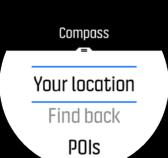 Kompas Ura Suunto Spartan Sport Wrist HR ima digitalni kompas, ki vam omogoča orientacijo glede na magnetni sever. Kompas s kompenzacijo nagiba omogoča pravilne odčitke, tudi če ni vodoravno poravnan.