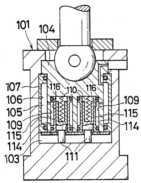 Force overload hydraulic protection system with a hydraulic cushion placed between the seat of the rod nut and the slide, according to patent US 4827839 [17].