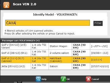 NEW SOFTWARE FEATURES AUTOMATIC VEHICLE SEARCH The vehicle search function is very important as it allows you to identify precisely and quickly the model of the vehicle that is being diagnosed.