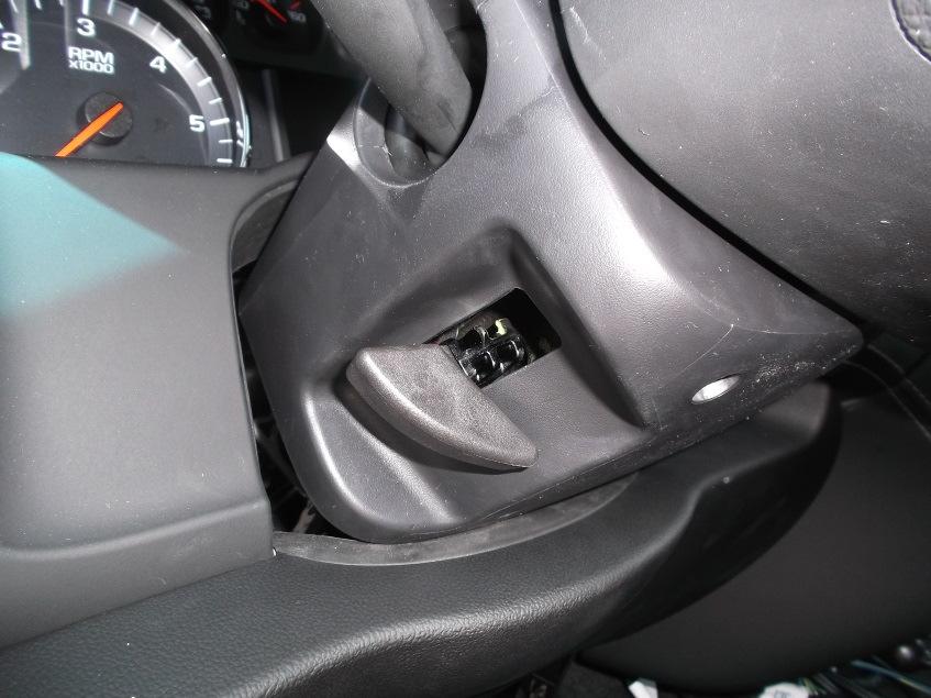 Image shows steering column after steering column tilt