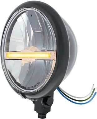 Motorcycle Headlight Housing Bulb Bulb Type 32789 32051 (Chrome) S2005LED Crystal Headlight w/amber