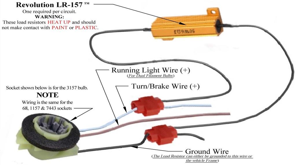 LED Specification Revolution LR-157 2 each LR-157 Load Resistors & 4 Wire Splices/Pack Revolution