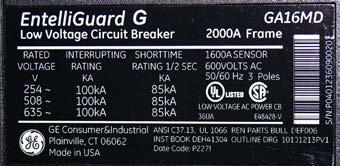 Short Circuit/High Interruption Rating 150 ka at 600 V. Types B and L.