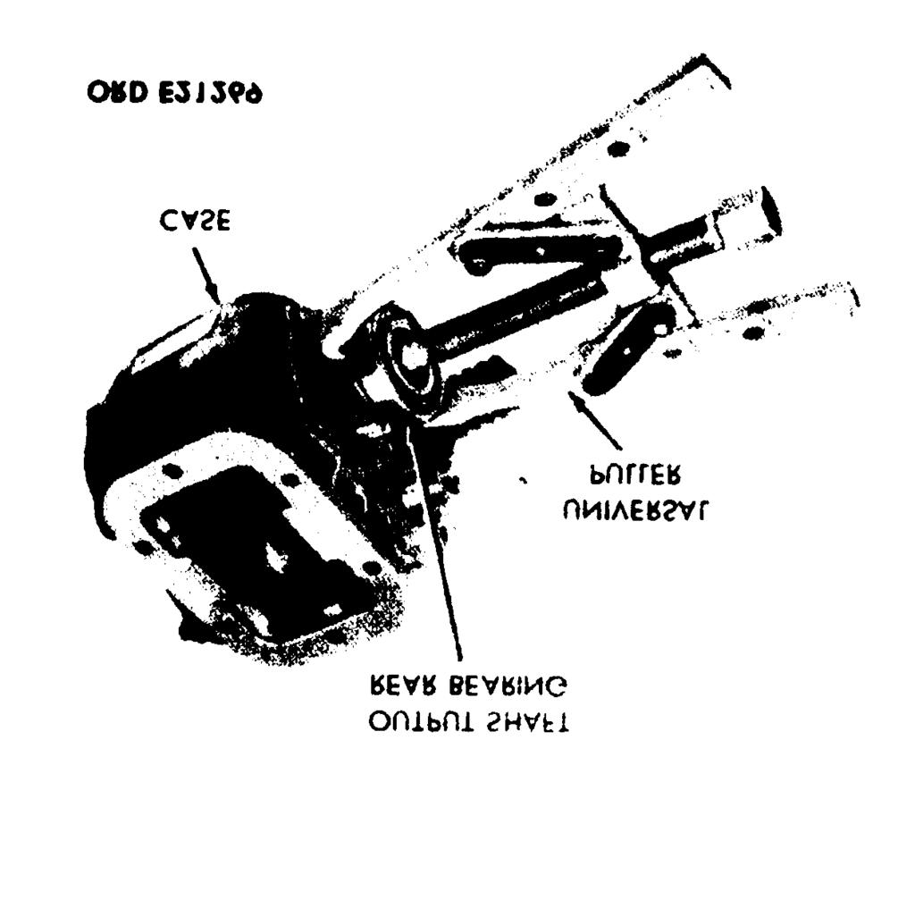 (1) Push or tap output shaft rearward enough to allow the rear bearing (fig.