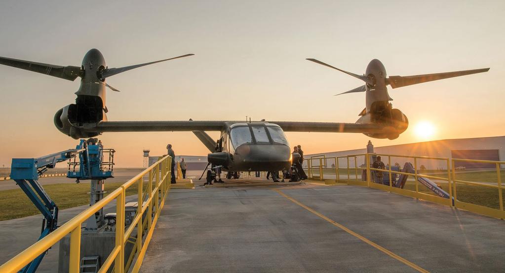 The Bell V-280 Valor turned proprotors for the first time Sept. 20 on the tiltrotor test rig at Bell s Amarillo, Texas, assembly center.
