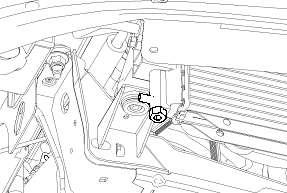 3. Using an 8mm wrench, disconnect the (-) negative & (+) positive connections to the battery. 4. Remove the (8) push pin retainers by pulling the center pin and remove the radiator trim cover. 5.