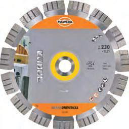 49 Hawera diamond cutting discs: Ideal for fast cutting in alternating use Diamond cutting discs SuperUniversal Recommended for working on: Iron, steel profiles, cast iron, concrete with rebar,