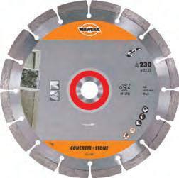 54 Diamond cutting Hawera diamond cutting discs: Especially for hard materials Diamond cutting discs Concrete+Stone Recommended for working on: Concrete, concrete stones, exposed concrete, granite,