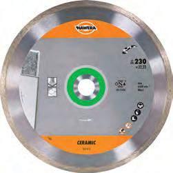56 Diamond cutting Hawera diamond cutting discs: For clean cut edges Diamond cutting discs Ceramic Recommended for working on: Ceramic tiles, fine