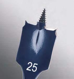 3 > Drill bit colour: blue and polished steel Available from February 203 Spade bits SelfCut Speed Recommended for working on: Medium-hard and soft wood, chipboard and fibre boards as well as light