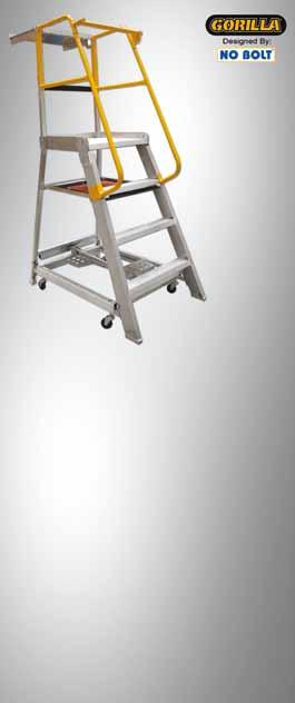 Order Picking Ladders Plank and Multipurpose Aluminium Gorilla Mighty 15 120kg Industrial Order picker shown with optional accessories sold separately.