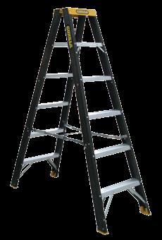 Double Sided Step Ladders Double Sided Step Ladder Material: Fibreglass 120kg Industrial Height: 0.9m (3ft) Weight: 6kg Code: FSM003-C Height: 1.