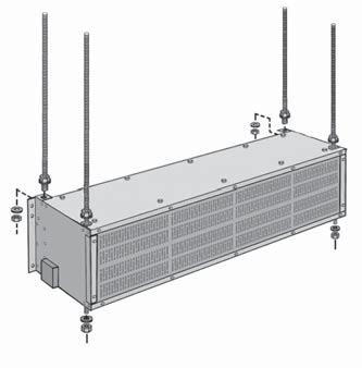 If the unit is slightly away from the wall, there must be a seal between the unit and the wall. See Fig., page. Threaded Rods Attached to Ceiling Support Brackets.