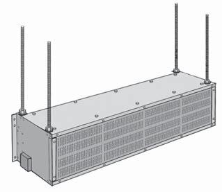 Note: The front rods should be longer than the back rods since they run throught the entire height of the unit.. Screw the rods into the ceiling support brackets (supplied by others). (See Fig. 5).