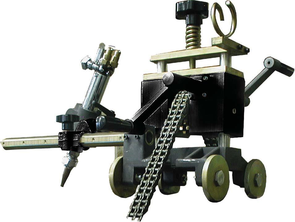 Chain Cutting and Beveling Machines Mini Chain Machine MINI Chain Machine Includes: Base machine Torch arm Service keys Sliding support Hose support Torch holder Service keys Parts and operating