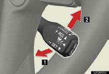 Adjusting the set speed Increases the speed Decreases the speed Hold the lever until the desired speed setting is displayed.