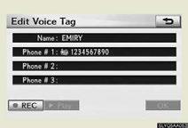 Registering a voice tag STEP 2 Push the SETUP button. Touch Phone. Touch Phonebook. Touch Manage Voice Tags.