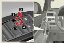 Power Windows Power window switches Closing One-touch closing* Opening One-touch opening* *: Pushing the switch in the opposite direction will stop window travel partway.