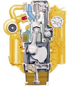 Power Train The Caterpillar 3116 engine, optimally matched with torque converter and power shift transmission, provides an excellent balance between efficiency and power. Cat 3116 engine.
