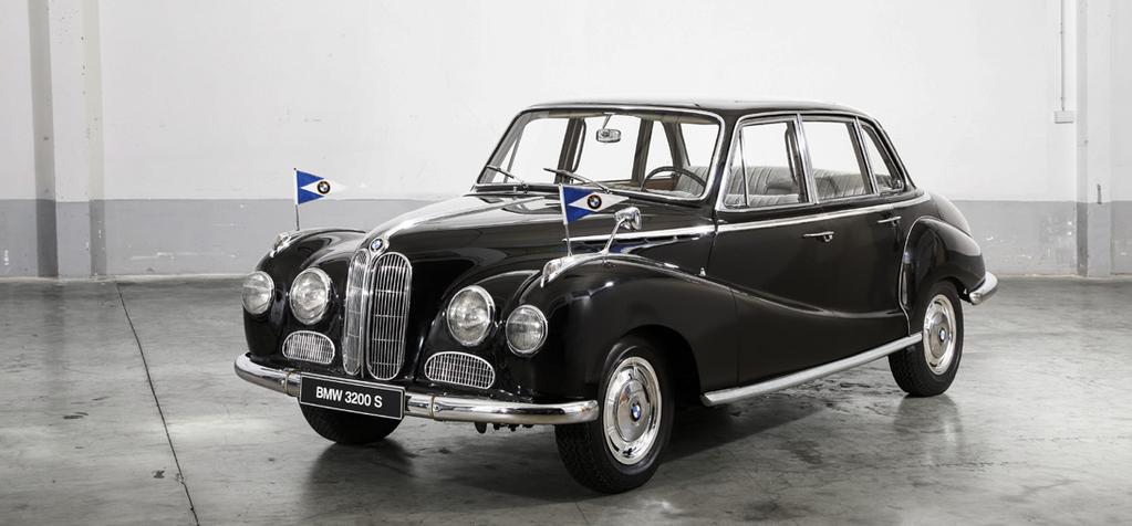 BMW 3200 S-STAATSLIMOUSINE. The BMW 3200 S with a 160 hp V8 engine was the flagship of the model series popularly known as the Baroque Angel with which car production at BMW resumed post-1945.