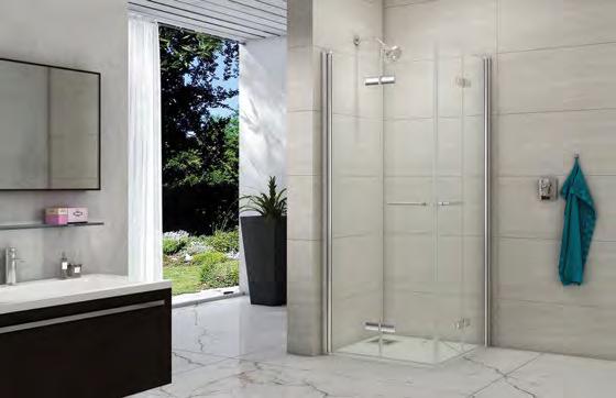 Wetrooms Folding Showerwall - Single and Double Wetrooms The 8 Series Folding Showerwall is an ingenious space saving solution for bathrooms with space restrictions. The hero of the bijoux bathroom.