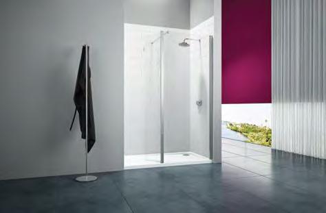 The simplicity of a large glass panel creating an elegant walk in shower in your bathroom is not only very practical but the addition of the Vertical Post also brings great height to any space.