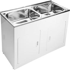 tapholes Capacity: 42 litres compact laundry trough and cabinet 9504720 0. tapholes Capacity: 42 litres mini laundry trough and cabinet 9504721 0.