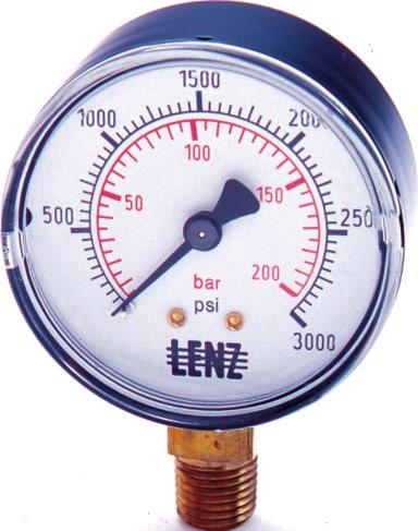 Standard: Maximum Indicating Dial can be added to LZ Series Gauges at Factory. See Pg. 16 Glass Lens Available.